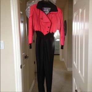 Nils Hot Pink & Black One Piece Ski Suit